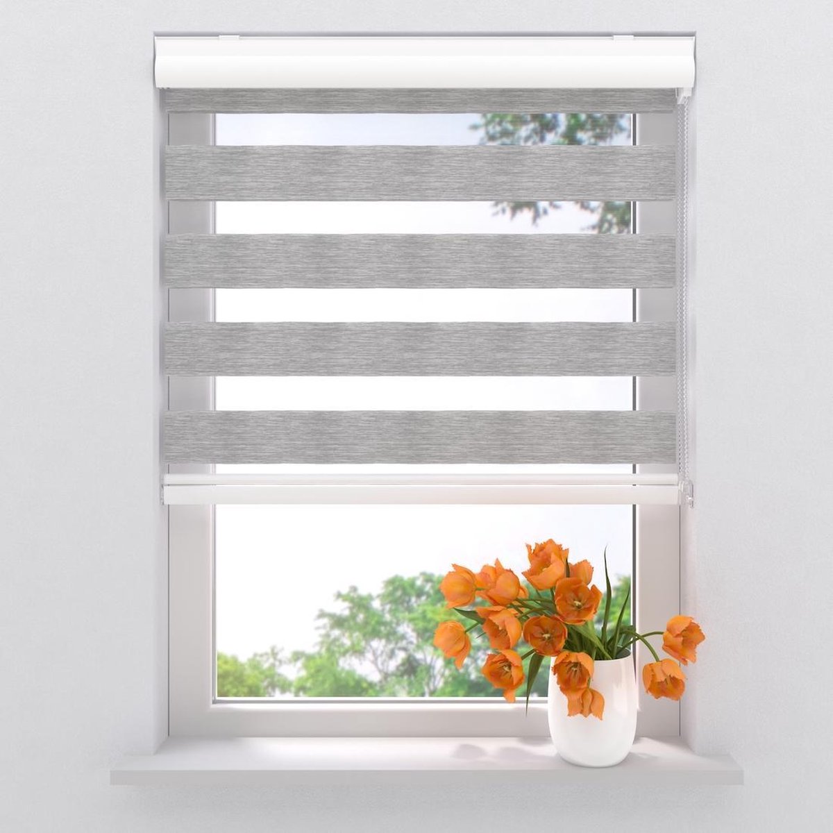 Duo Rolgordijn Splendid Fiber - Lichtdoorlatend - Grey - 90 x 240