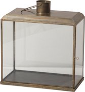 PTMD Jive iron brass rectangle lantern with glass s