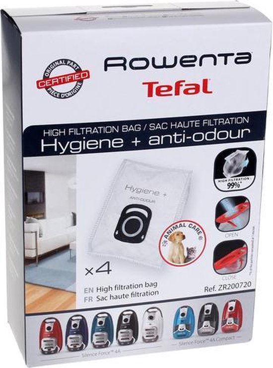 Middellandse Zee Margaret Mitchell Nutteloos Rowenta Hygiene Plus Anti-Odour ZR200720 - Stofzuigerzakken - 4 stuks |  bol.com