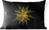 Buitenkussens - Tuin - Een goud-staafbloem op de zwarte achtergrond - 50x30 cm