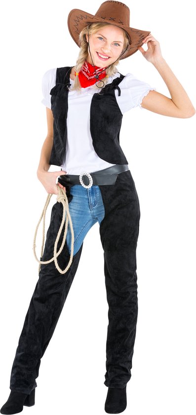 dressforfun - vrouwenkostuum cowgirl wild Amber XXL - verkleedkleding kostuum halloween verkleden feestkleding carnavalskleding carnaval feestkledij partykleding - 300563