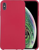 Apple iPhone XS Max Hoesje - Mobigear - Rubber Touch Serie - Hard Kunststof Backcover - Dark Red - Hoesje Geschikt Voor Apple iPhone XS Max
