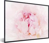 Image encadrée - Gros plan d'un cadre photo pivoine rose dense noir 80x60 cm - Affiche encadrée (Décoration murale salon / chambre)