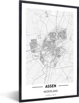 Fotolijst incl. Poster - Stadskaart Assen - 40x60 cm - Posterlijst - Plattegrond