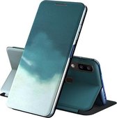Voor Samsung Galaxy A20/A30 Spanning Aquarel Patroon Huid Voelen Magnetische Horizontale Flip PU Lederen Case met Houder (Groen)