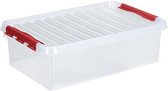 Sunware - Q-line opbergbox 32L transparant rood - 60 x 40 x 18 cm