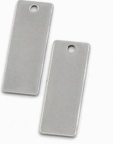 Hanger recht zilverkleur stainless steel. Afmeting: 2.5 cm x 0.9 cm, 12 stuks