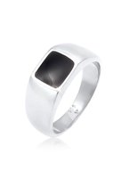 Elli Dames Ring Dames zegelring Turkoois Trend met Email in 925 Sterling Zilver Verguld