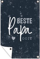 Posters de jardin extérieur Vaderdag - Cadeau homme - Citation - Énonciations - Meilleur papa de tous les temps - 60x90 cm - Toile jardin - Affiche extérieure.