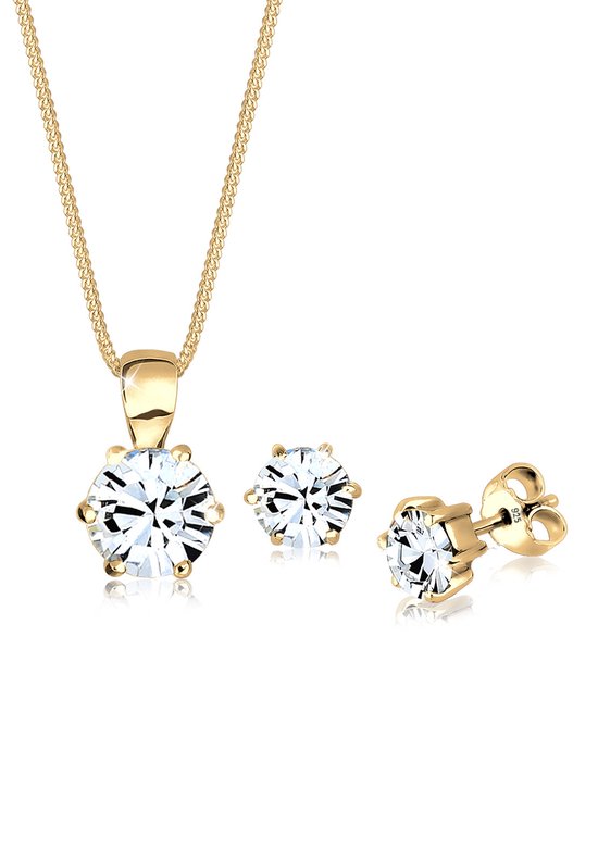 Elli Sieraden Set Basic Kristallen Goudkleurig