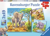 Ravensburger Puzzel Wilde Giganten - 3x49 stukjes - Kinderpuzzel