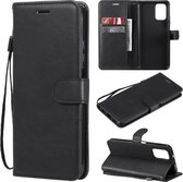 Voor Xiaomi Redmi Note 10 4G Effen Kleur Horizontale Flip Beschermende Lederen Case met Houder & Kaartsleuven & Portemonnee & Fotolijst & Lanyard (Zwart)