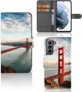 Smartphonehoesje met naam Geschikt voor Samsung Galaxy S21 FE GSM Hoesje Golden Gate Bridge