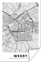 Poster Stadskaart - Weert - Grijs - Wit - 80x120 cm - Plattegrond