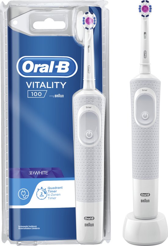 Oral-B Vitality 100 3DWhite White Elektrische Tandenborstel Powered By Braun