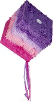 Party Stars Piñata Cube Filles 28 Cm Papier Rose/Violet