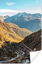 Wegen in de Alpen poster papier 40x60 cm - Foto print op Poster (wanddecoratie woonkamer / slaapkamer) / Landschappen Poster
