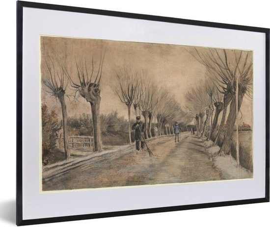 Fotolijst incl. Poster - Weg in Etten - Vincent van Gogh - 60x40 cm - Posterlijst