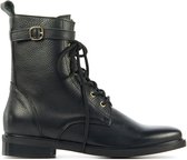 Stefano Lauran Veterboots Dames / Laarzen / Damesschoenen - Leer        - S1051 - Zwart - Maat  41