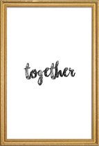 JUNIQE - Poster met houten lijst Together -40x60 /Wit & Zwart