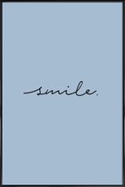 JUNIQE - Poster in kunststof lijst Smile -30x45 /Blauw