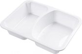 Menuschalen 227x177x45mm 2-vaks PP Wit (200 st.)