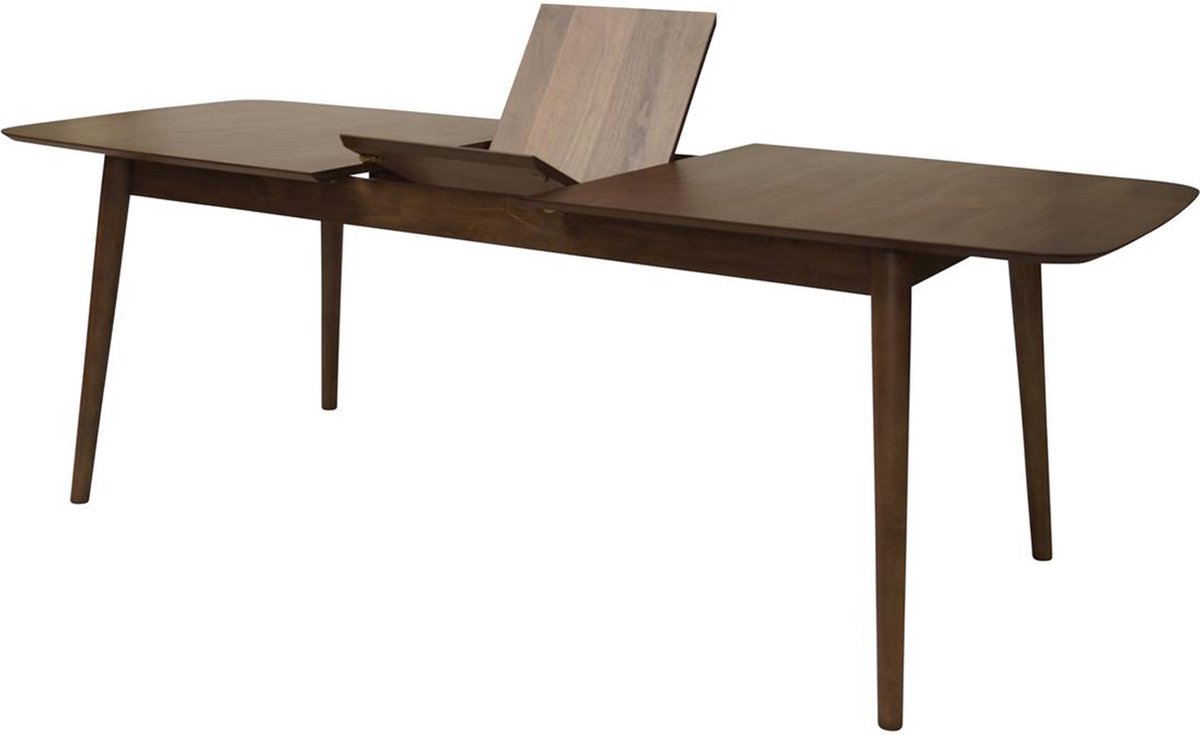 Lisomme Victor Houten Eettafel Walnoot - Uitschuifbaar - Verlengbaar tot 219,5 cm - Japandi - Donkerbruin - 180 x 90 cm