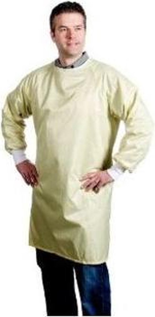 Geel Non-Woven Isolatieschort PP - Volledig met PE coating - 10 stuks