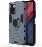 Voor Geschikt voor Xiaomi Redmi Note 10 Pro 5G Schokbestendige pc + TPU-beschermhoes met magnetische ringhouder (marineblauw)