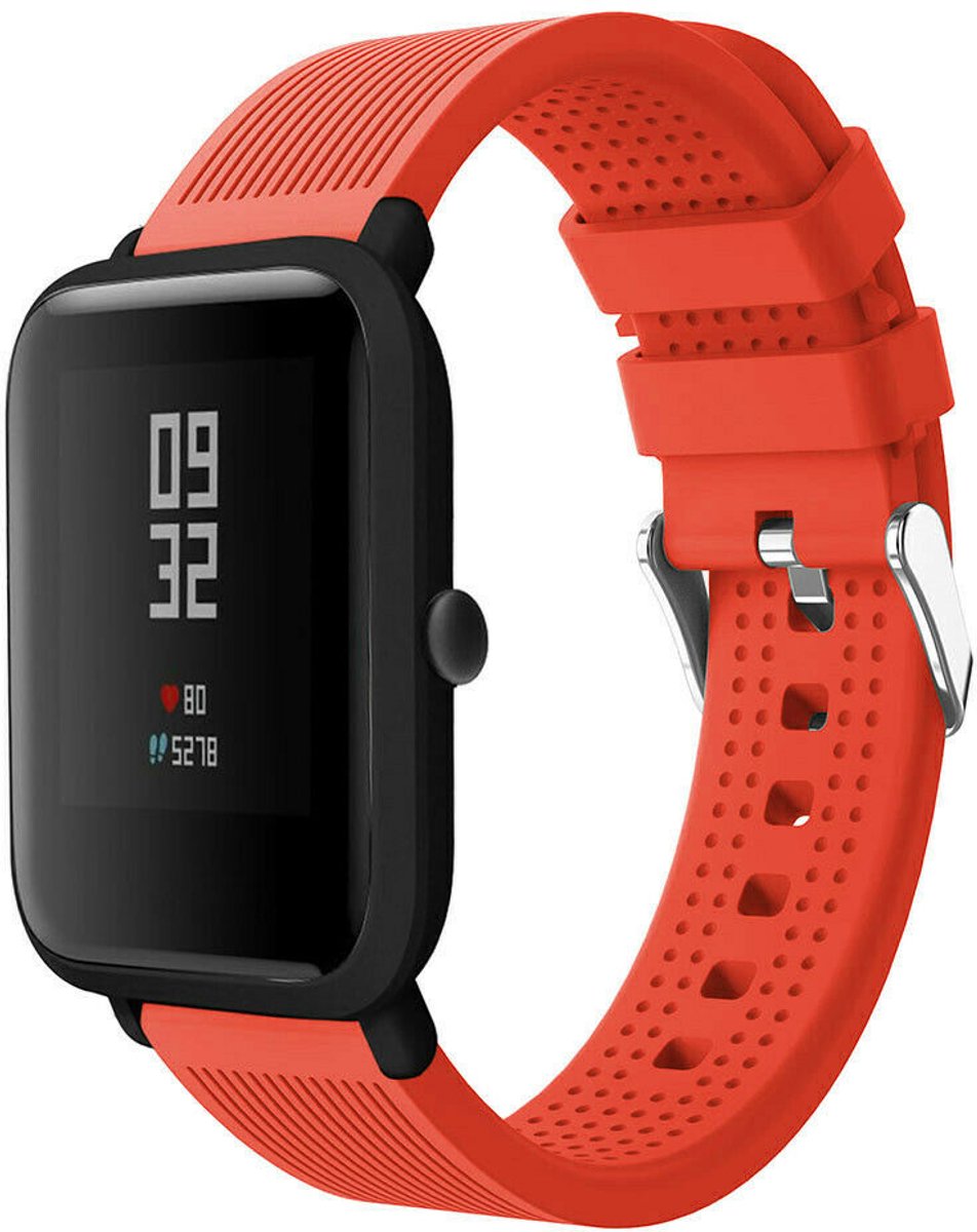 Geschikt voor Xiaomi Amazfit Bip silicone band - rood - 42mm