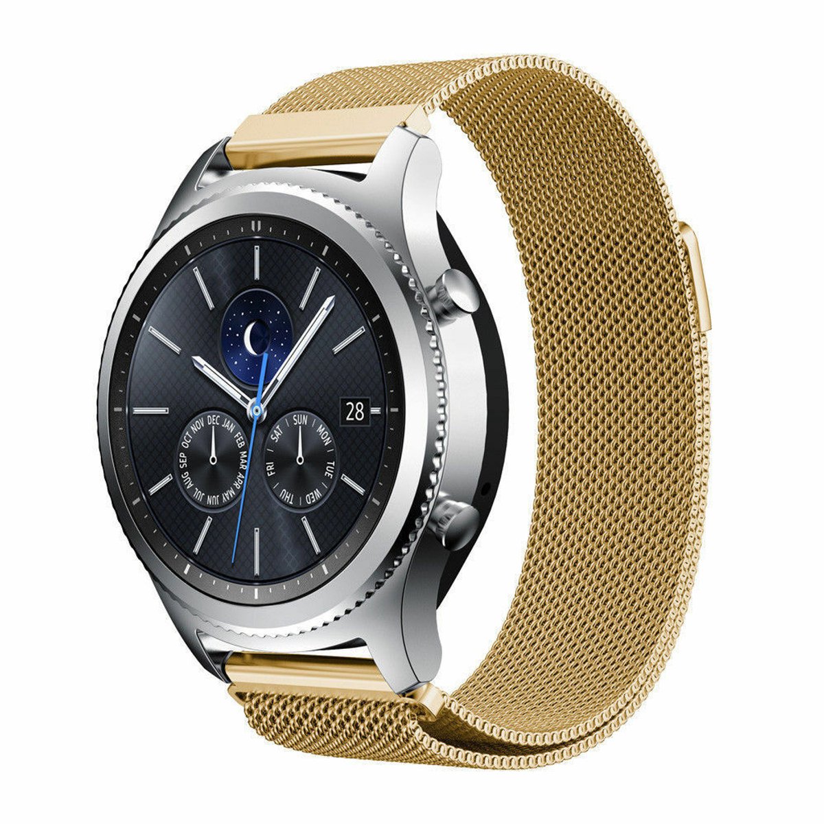 Geschikt voor Samsung Gear S3 Milanese band - goud - 46mm