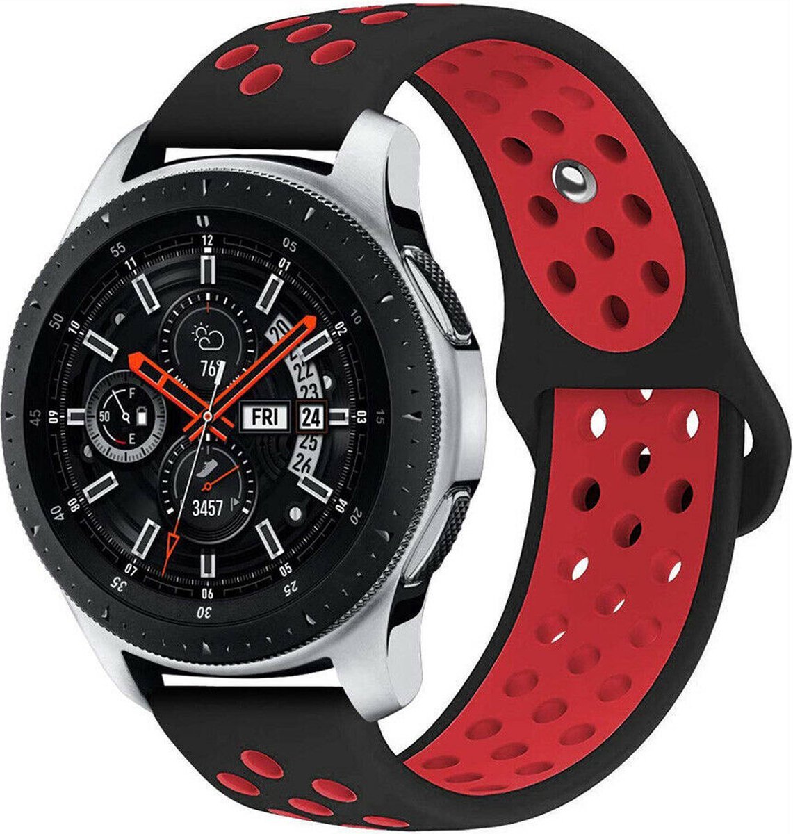Sportband – geschikt voor Samsung Galaxy Watch (41mm / 42mm) – zwart/rood