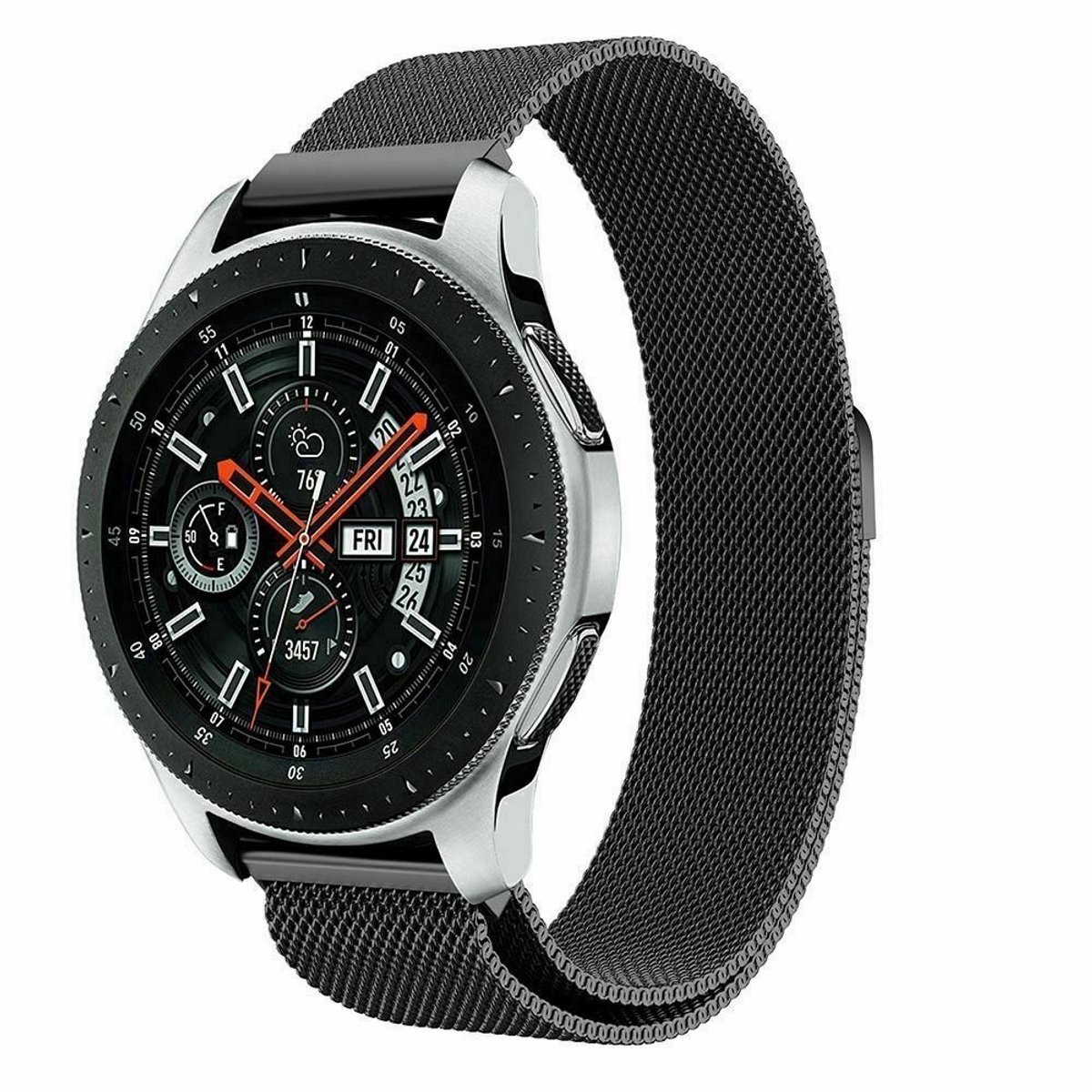 geschikt voor Samsung Galaxy Watch Milanese band - zwart - 45mm / 46mm