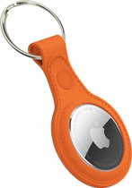 Apple AirTag lederlook sleutelhanger - Oranje