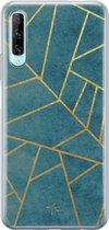 Huawei P Smart Pro hoesje - Abstract blauw - Siliconen - Soft Case Telefoonhoesje - Print - Blauw