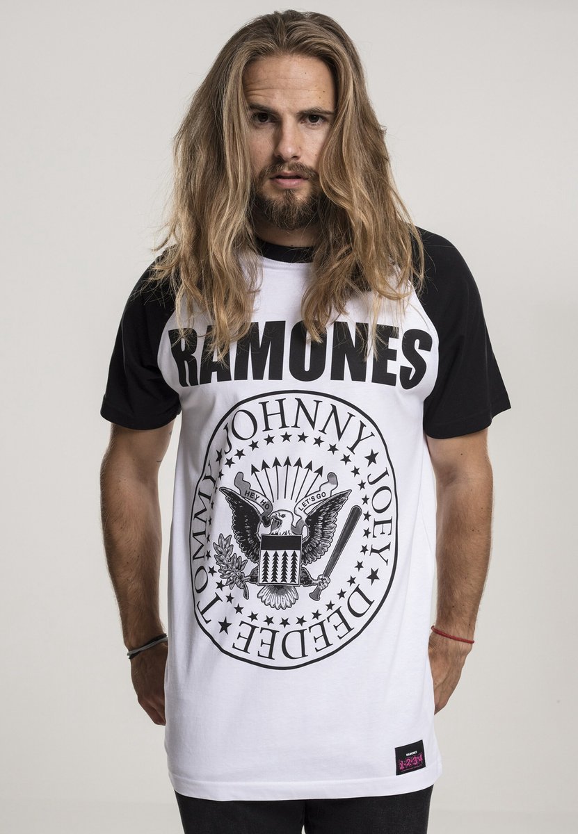 Merchcode Ramones Ramones Circle Raglan Heren Tshirt XL Wit