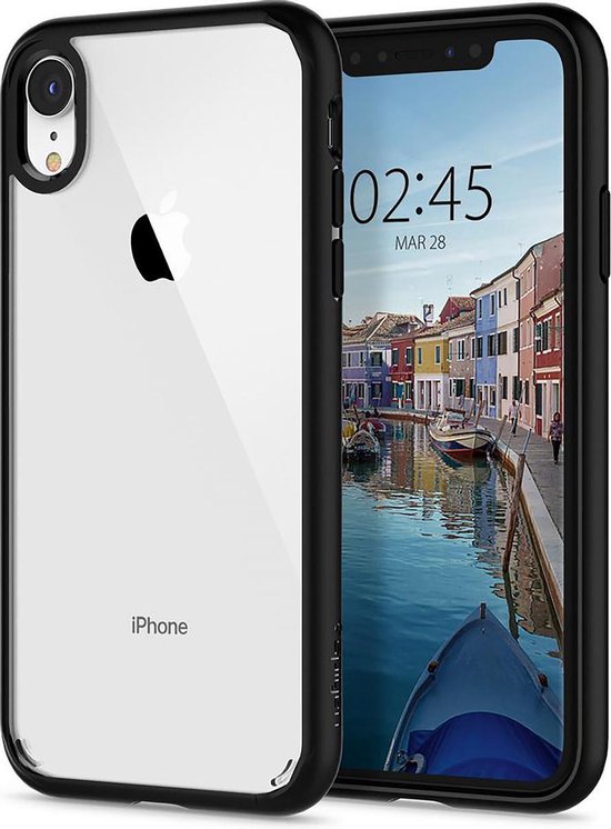 Spigen Ultra Hybrid case iPhone XR doorzichtig hoesje - Zwart transparant |  bol.com