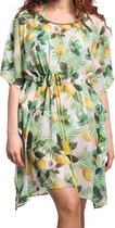 Siretessile Strandjurk Agrigento Dames Chiffon Wit/geel One-size