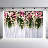 2.1mx 1.5m Bloemenmuursimulatie Bruiloftsthema Feestarrangement Fotografie Achtergronddoek (W091)