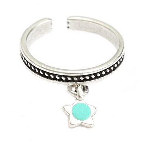 Ring turquoise star silver