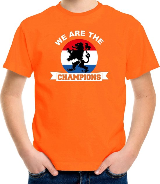 Oranje fan t-shirt voor kinderen - we are the champions - Holland / Nederland supporter - EK/ WK shirt / outfit 158/164
