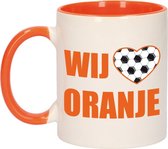 Wij houden van oranje beker / mok wit en oranje - 300 ml - Holland supporter / fan