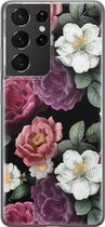 Samsung Galaxy S21 Ultra hoesje siliconen - Flowers - Soft Case Telefoonhoesje - Bloemen - Multi