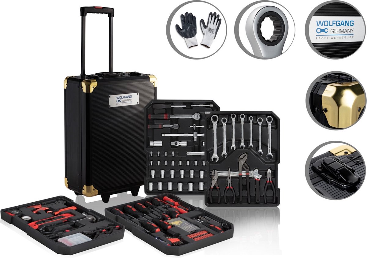 Valise à outils Wolfgang Tools Trolley 32 pièces - 4 tiroirs | bol.com