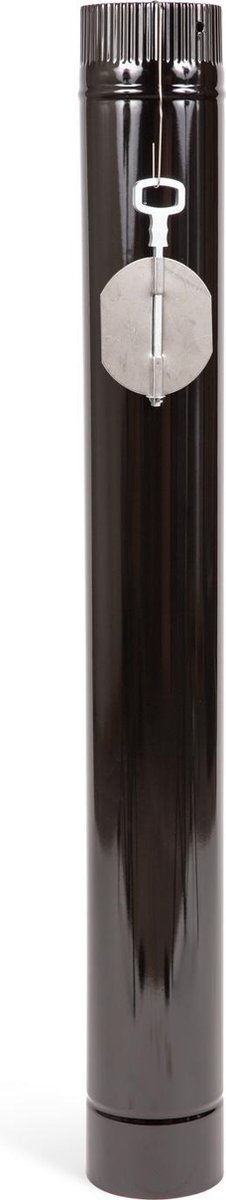 EW120 - 25 cm met smoorklep Zwart | Dikke Kachelpijp 120 mm | flexibel rookkanaal