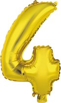 Amscan Folieballon Cijfer 4 35 Cm Goud