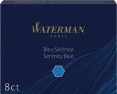 Waterman-vulpeninktpatronen | lang | Serenity Blue | 8 inktpatroon (Blister)