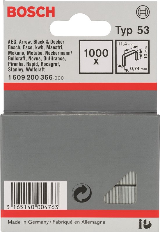 Foto: Bosch niet met fijne draad type 53 11 4 x 0 74 x 10 mm
