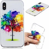 Voor iPhone XS Max 3D-patroon Transparant TPU-hoesje (schilderijboom)