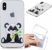 Voor iPhone XR 3D-patroon Transparant TPU-hoesje (Bamboo Bear)